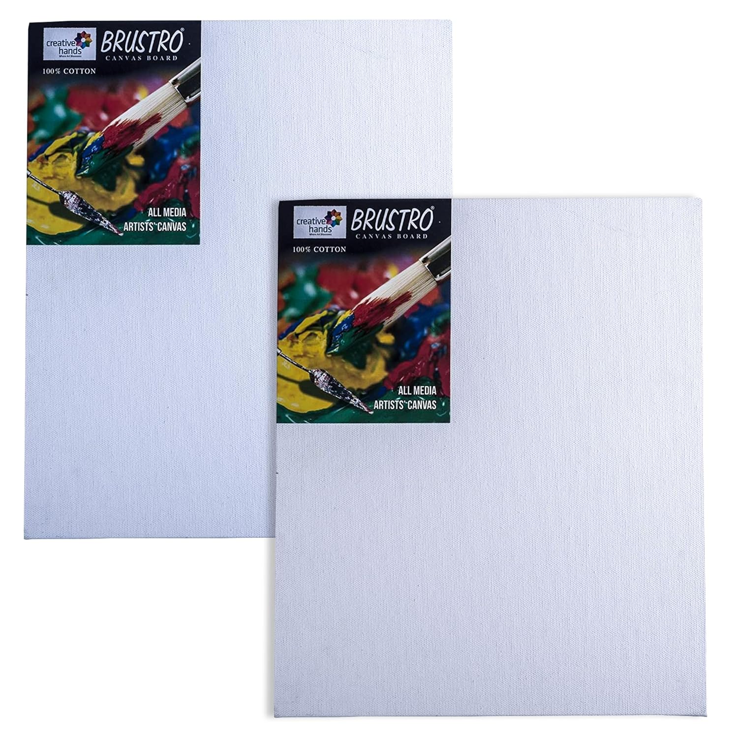 BR Canvas Board 6x8 Brustro Canvas Board Medium Grain 6X8 (Pack of 8)